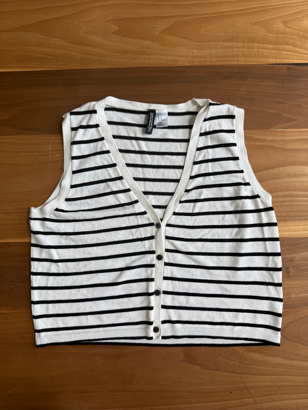 H&M Button-Front Striped Crop Vest
